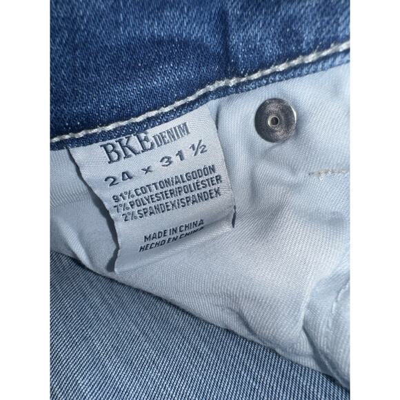 BKE Jeans Womens 24 X 31.5 Payton Mid Rise Universal Fit Flare Light Distressed - Picture 6 of 9